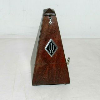Vintage German Wittner Brown Wood Base Metronome Pyramid 9063