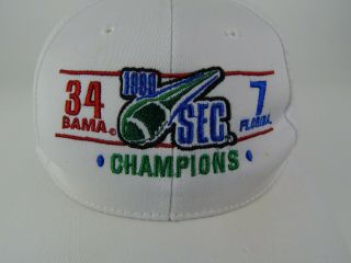 Vtg 1999 Sec Champions Alabama Crimson Tide Hat Snapback 34 - 7 Rare Florida