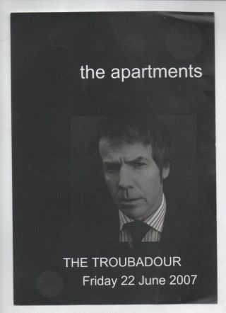 The Apartments Rare 1984 Aust Promo Only 7 " Oop Hot P/c Single,  Gig Handbill