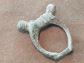 Very Rare Saxon Zoomphoric Bronze Buckle.  L11u