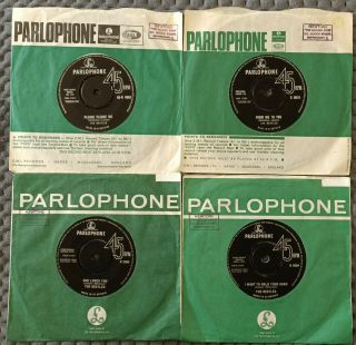 The Beatles 4x Rare Orig 1963 Uk Parlophone 45s Nm " Please/fromme/sheloves/hand "