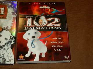 RARE OOP 101 & 102 Dalmatians LIVE ACTION Disney DVD Set w/SLIPCOVERS 3
