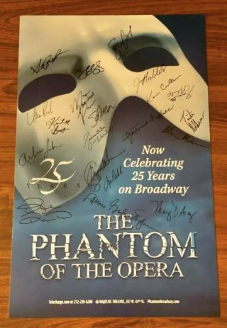 Rare Phantom Of The Opera Broadway Window Card/poster Signed By 18 Christines