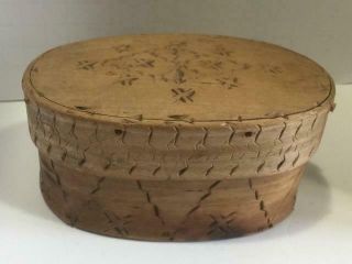 Rare Vtg/antq 1850s Swedish Scandinavian Wooden Butter Pantry Box/svepask