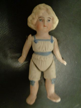 Antique All - Bisque German Dollhouse Doll with Molded Undies,  4 