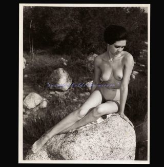 Vintage 1950 Rare Youthful Nude Naturist Nudist Poses Outdoors Photo