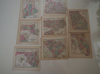 Antique " Groups Of Maps,  Eastern United States,  Diamond Atlas,  1857 "
