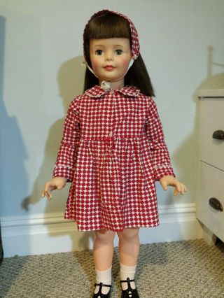 Darling Vintage Handmade Red And White Coat For Patti Playpal Or Companion Doll