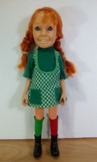 Vintage Doll Pippi Longstocking By Lyra Made In Greece