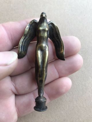 Rare Vintage Bronze Brass Erotic Female Fallen Angel Satanic Pipe Tamper Skull
