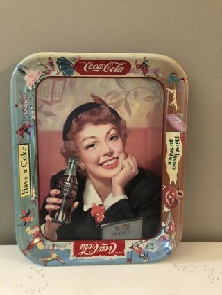 Vintage Coca Cola Serving Tray “have A Coke” Menu Girl 1950’s Cool Rare