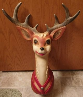 Rare Vintage Mold Craft 1957 Reindeer Wall Blow Mold Artistic Latex Brown One