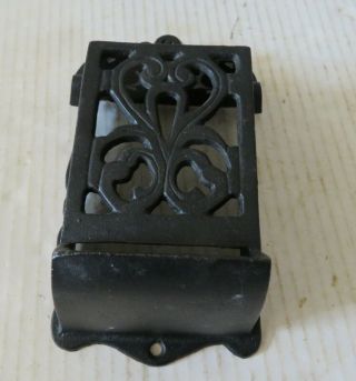Antique Vintage Cast Iron Wall Mount Match Safe Holder