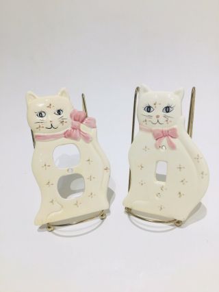 Ceramic Single Light Switch Cover Double Outlet Kitty Cat Shabby Cottage Vintage
