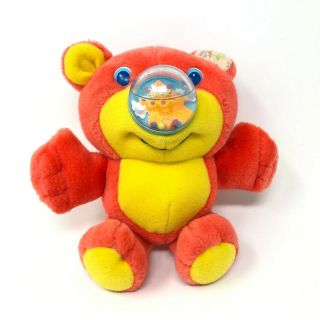 Nosy Bear Playskool Plush Mini Orange Yellow Clown Nose 7 " Stuffed Animal Vtg