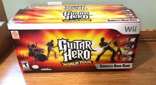 Rare Nintendo Wii Guitar Hero Guitar Complete Band World Tour Game Look