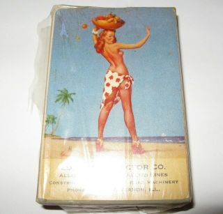 Rare 1950s Risque Gil Elvgren Pin - Up Deck Of Playing Cards Mt.  Vernon Ill
