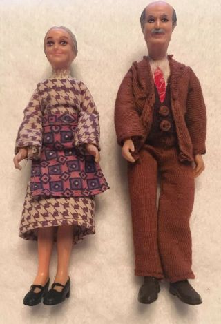 Rare Vintage Lundby Dollhouse Grandparent Dolls Albert Ellen 1211 1200