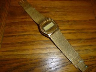Rare 1970s Imado Lcd Quartz Watch With Bark Case And Strap Spares