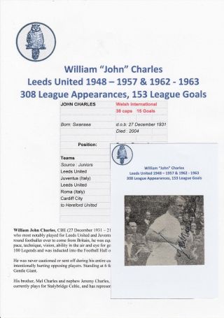 John Charles Leeds United 1948 - 1963 Rare Autograph On Newspaper Cutting