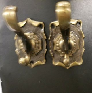 Two Vintage Amerock Carriage House Antique Brass Wall Mount Robe,  Towel Hook