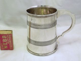 Very Heavy Victorian One Pint Mug / Tankard - Mappin And Webb Silver Plate