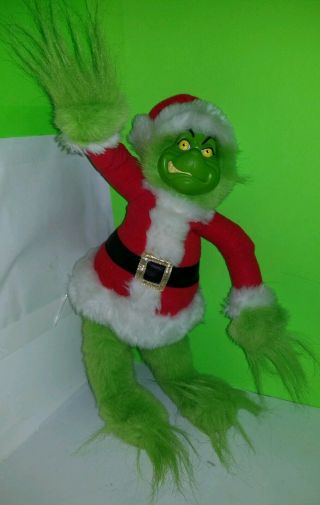 Rare - Universal Studios How The Grinch Stole Christmas Plush Bendable Doll 14 "