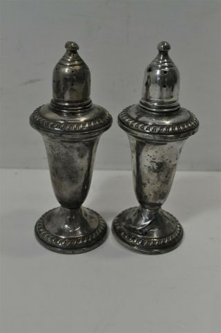 Vintage Empire Weighted Sterling Silver.  925 Salt & Pepper Shakers 237g