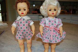 Vintage Terri Lee Doll Clothing - Tiny Jerri And Tiny Terri Matching Play Outfit