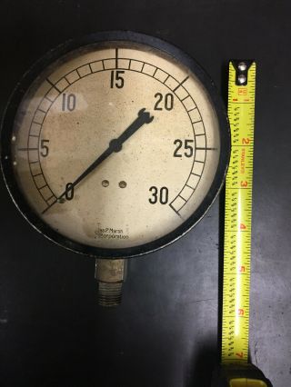 J.  P.  Marsh Pressure Gauge,  5 " Diameter,  Antique,  Steampunk