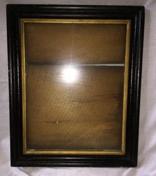 Antique Wood Picture Frame Gilded 20 1/2 " By 16 3/4 " Primitive With Glass