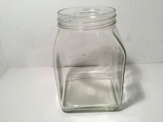 Vintage Antique Dazey 4qt Clear Glass Butter Churn Jar Only 9 1/2” Tall