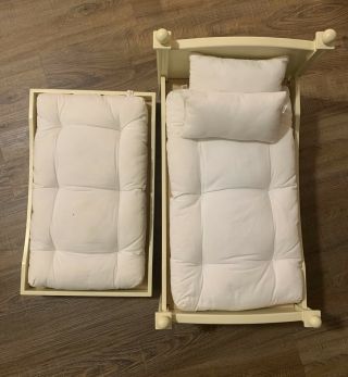Vintage American Girl Doll Flower Trundle Bed Pillow Mattresses Retired Rare 3