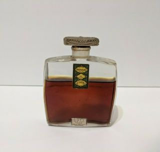 Coty Emeraude 1.  6 Oz Splash Perfume 1930s Antique 80 Full York Paris