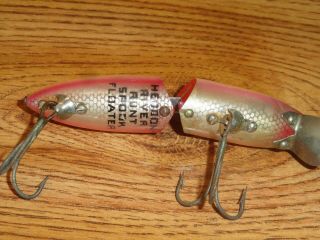 VINTAGE FISHING LURE HEDDON JOINTED RIVER RUNT SPOOK FLOATER 9430 RAINBOW C1935 3
