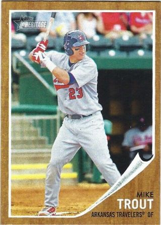 Mike Trout 2011 Topps Heritage Minor League 44 Rookie Rare Mvp