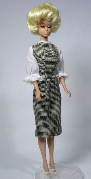 Vintage Barbie Fashion Queen 870 Platinum Wig White Lips,  Dress Shoes 1964 Euc