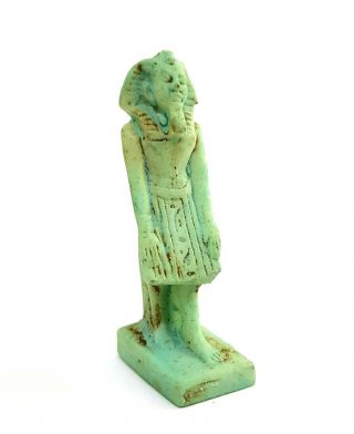 Rare Fantastic Faience Egyptian Osiris Ancient Antique Carved Egypt Amulet Green