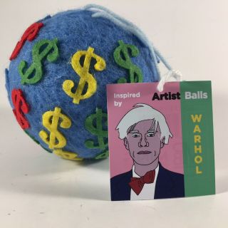 Museum Of Fine Arts Andy Warhol Felt Ornament Ball 3.  5” Money Dollar Sign Rare