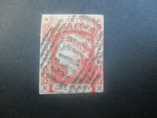 Nsw Stamps: 1d Red Laureates Imperf - Rare (g57)