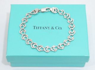 Rare Tiffany & Co.  Sterling Silver Link Bracelet Italy 7.  5 "