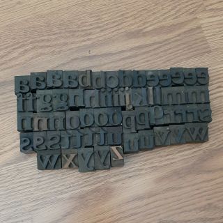 Antique 62 Wood Type 1 " Printing Blocks Alphabet Letterpress Lowercase Letters