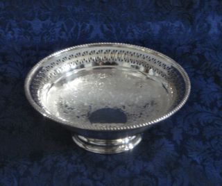 Vintage Barker Ellis Silver Plate Footed Reticulated Bowl 6 3/8 " Compote England