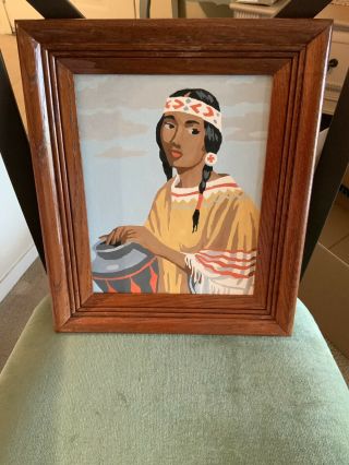Vintage Native American Woman Paint By Numbers
