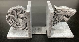 Game Of Thrones Bookends Starks And Targaryen Sigil Rare Made By Hbo Book Ends
