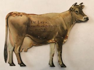 Rare De Laval Tin Advertising Sign,  Cream Separator & Milker Jersey Cow Dairy
