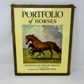 Rare - Portfolio Of Horses - Wesley Dennis 23 Large Prints 1950s Wesley Dennis