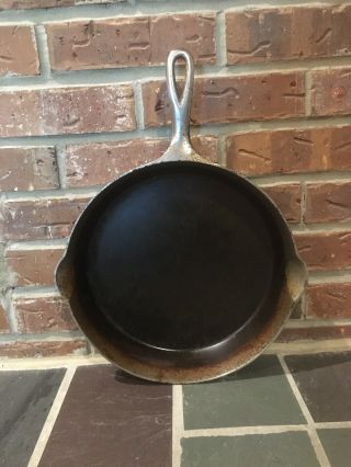 Antique Erie Cast Iron Skillet 10 716 A,  11 3/4 Nickel Plated 1905