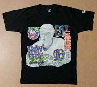 Vintage Rare Pat Lafontaine York Islanders T - Shirt Size Medium