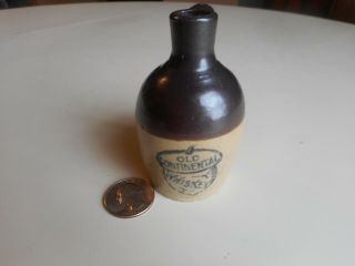 Antique Stoneware Mini " Old Continental " Whiskey Sample Jug